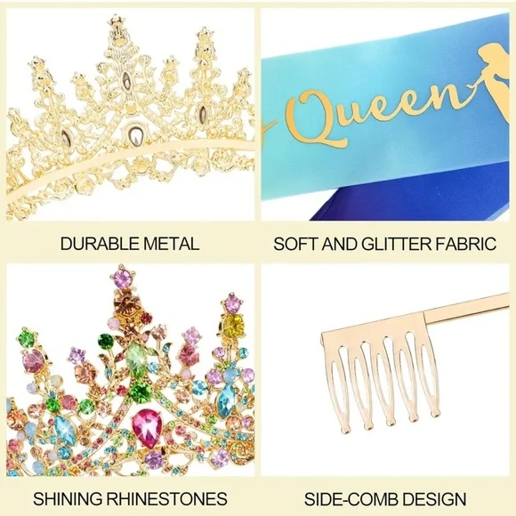 Birthday Queen Sash and Crown Colorful​